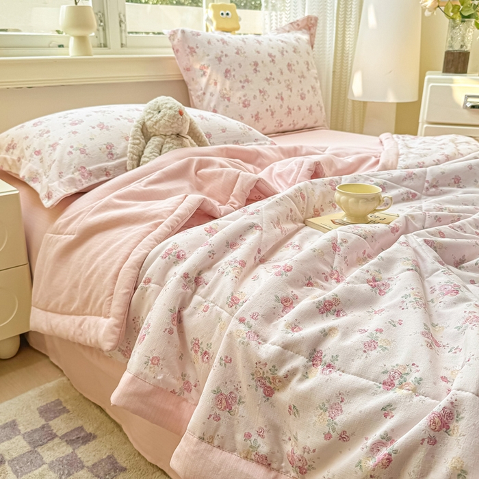 91家纺网 家纺一手货源 找家纺 梵克保罗 2025新款印花单夏被被子被芯夏被四件套 晚风