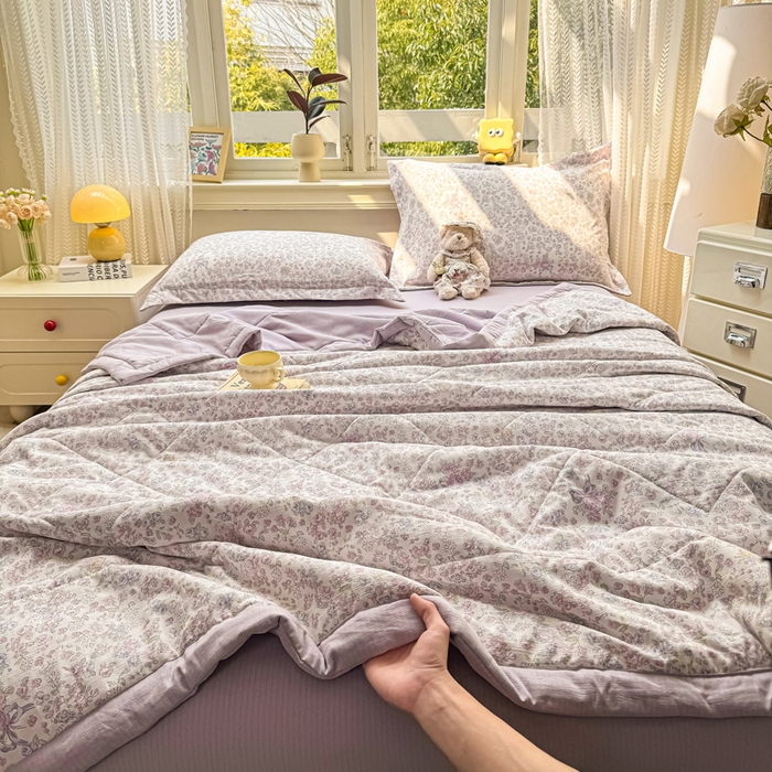 91家纺网 家纺一手货源 找家纺 梵克保罗 2025新款印花单夏被被子被芯夏被四件套 花都盛宴