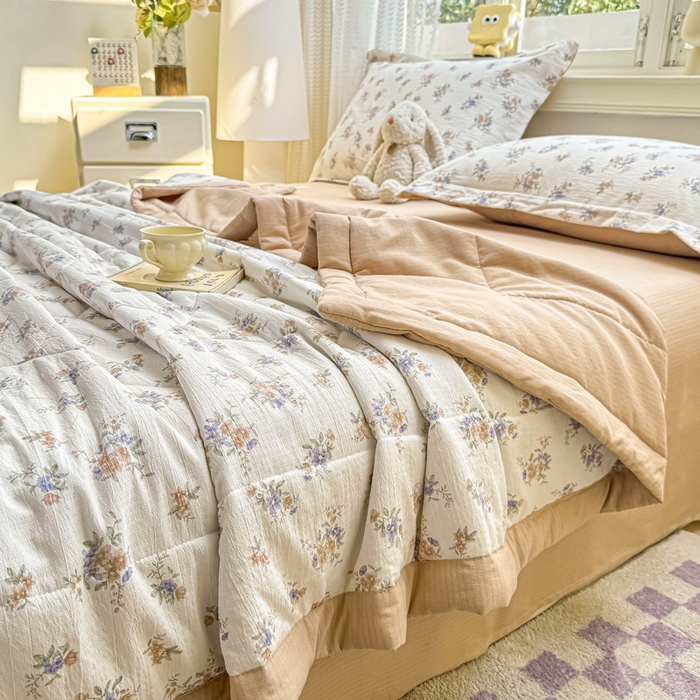 91家纺网 家纺一手货源 找家纺 梵克保罗 2025新款印花单夏被被子被芯夏被四件套 初恋满满