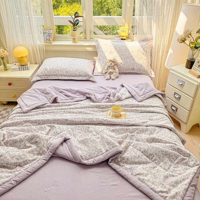 91家纺网 家纺一手货源 找家纺 梵克保罗 2025新款印花单夏被被子被芯夏被四件套 花都盛宴