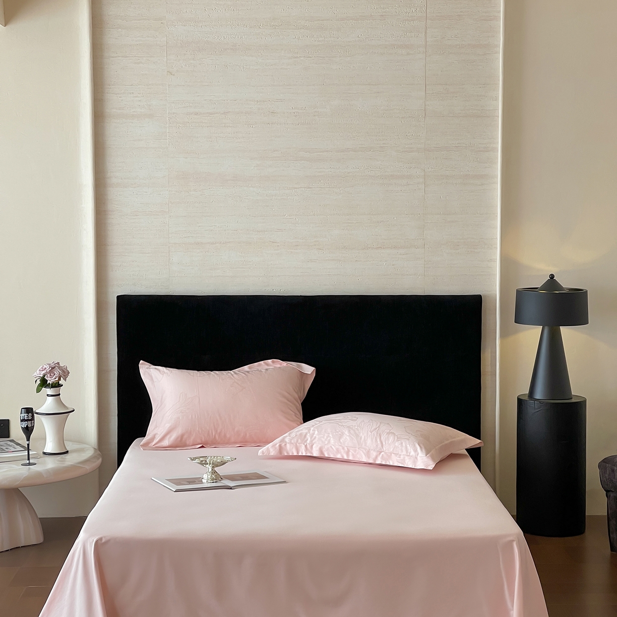 91家纺网 家纺一手货源 找家纺 栩裕纺织 2025新款长绒棉提花最新款单品四件套 奥罗拉-仙桃粉