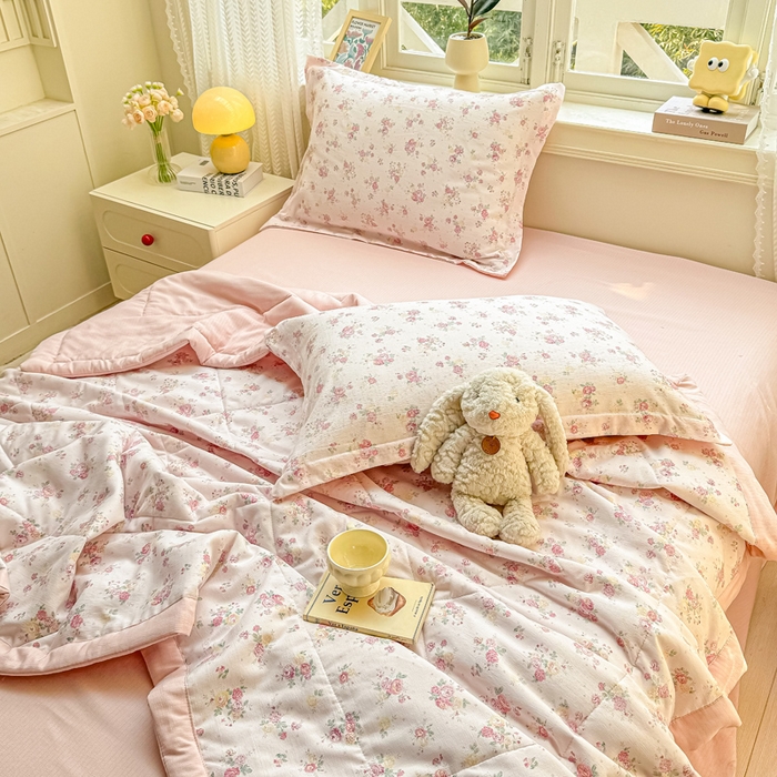 91家纺网 家纺一手货源 找家纺 梵克保罗 2025新款印花单夏被被子被芯夏被四件套 晚风