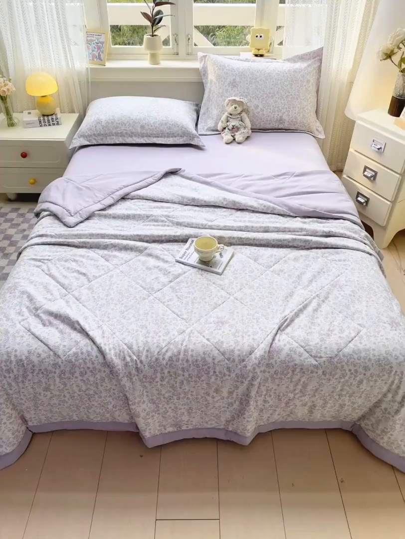 91家纺网 家纺一手货源 找家纺 梵克保罗 2025新款印花单夏被被子被芯夏被四件套 花都盛宴