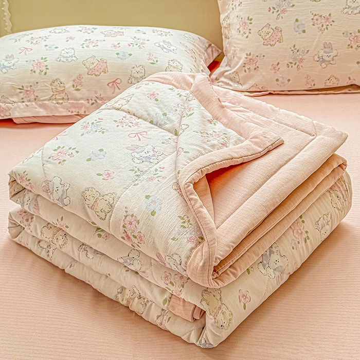 91家纺网 家纺一手货源 找家纺 梵克保罗 2025新款印花单夏被被子被芯夏被四件套 萌宠乐园