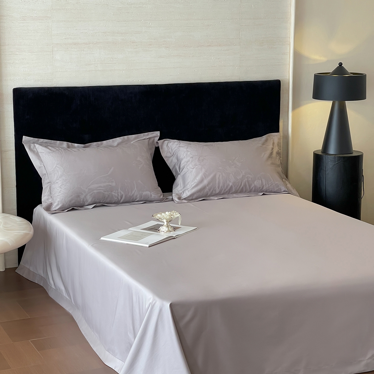 91家纺网 家纺一手货源 找家纺 栩裕纺织 2025新款长绒棉提花最新款单品 奥罗拉-高级灰