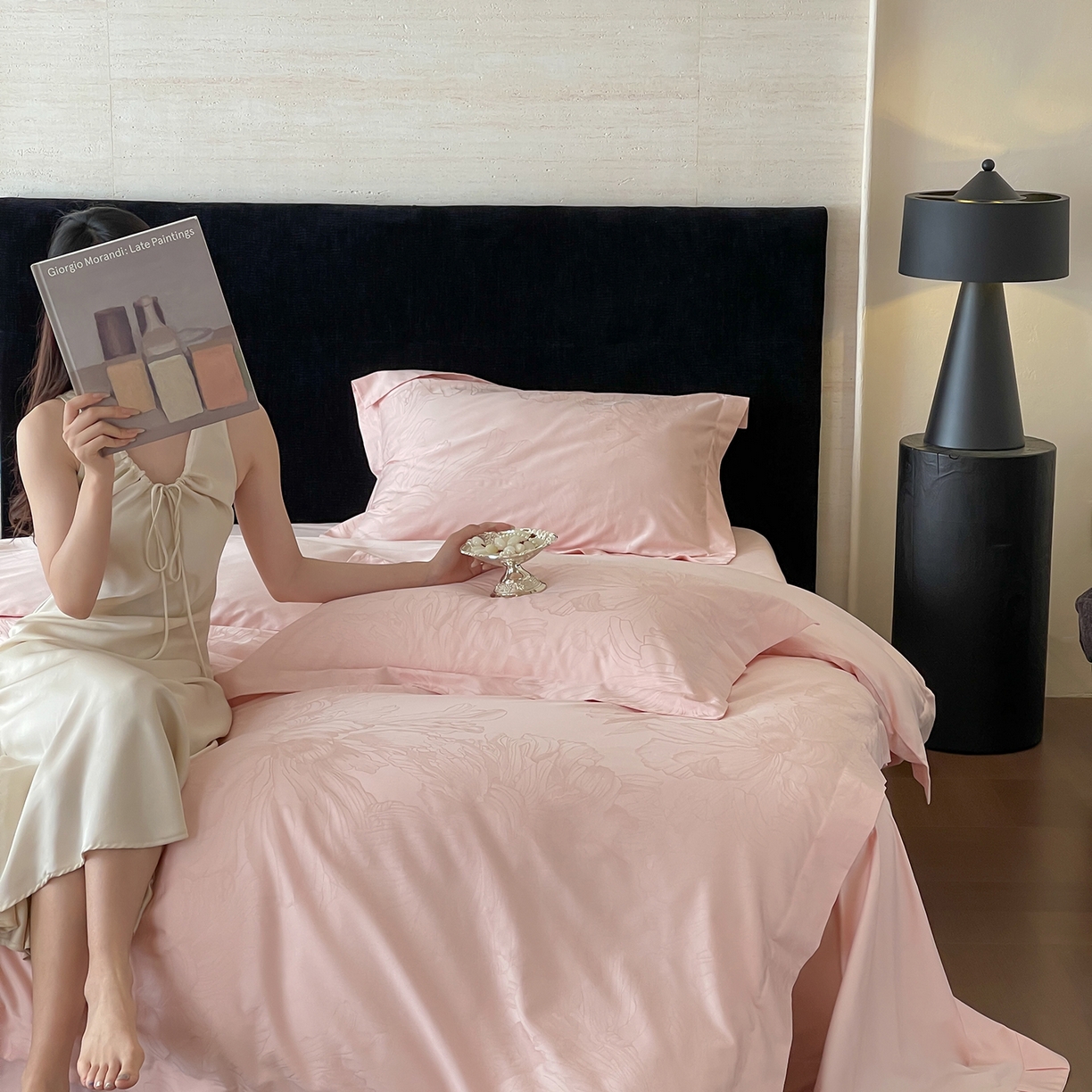 栩裕纺织 2025新款长绒棉提花最新款单品 奥罗拉-仙桃粉