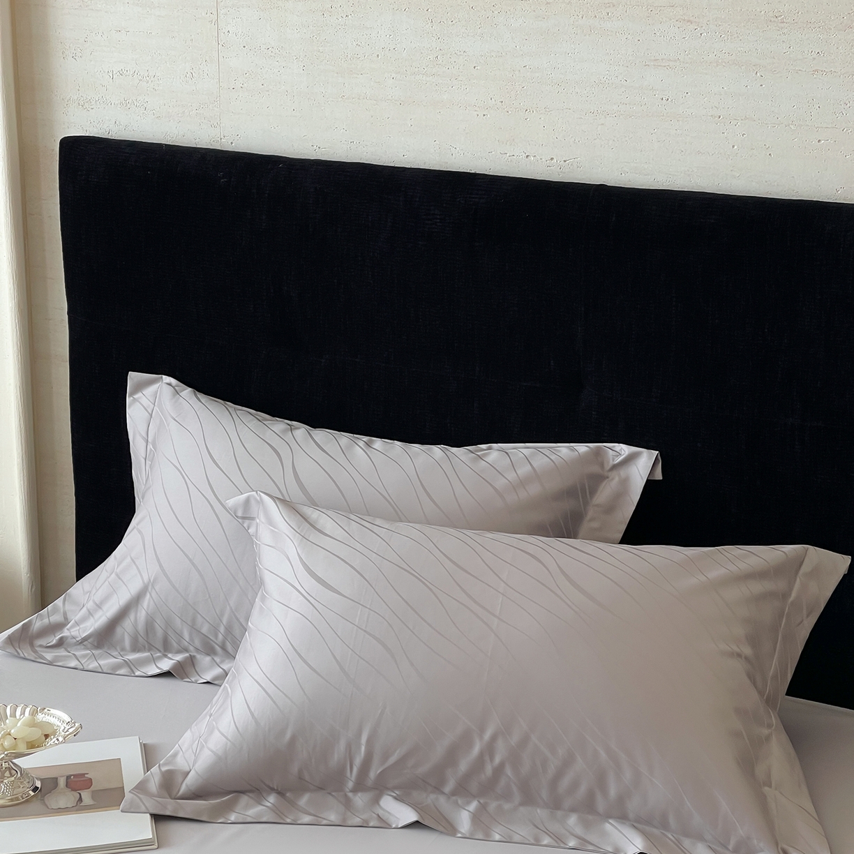 91家纺网 家纺一手货源 找家纺 栩裕纺织 2025新款长绒棉提花最新款单品四件套 布兰卡-高级灰