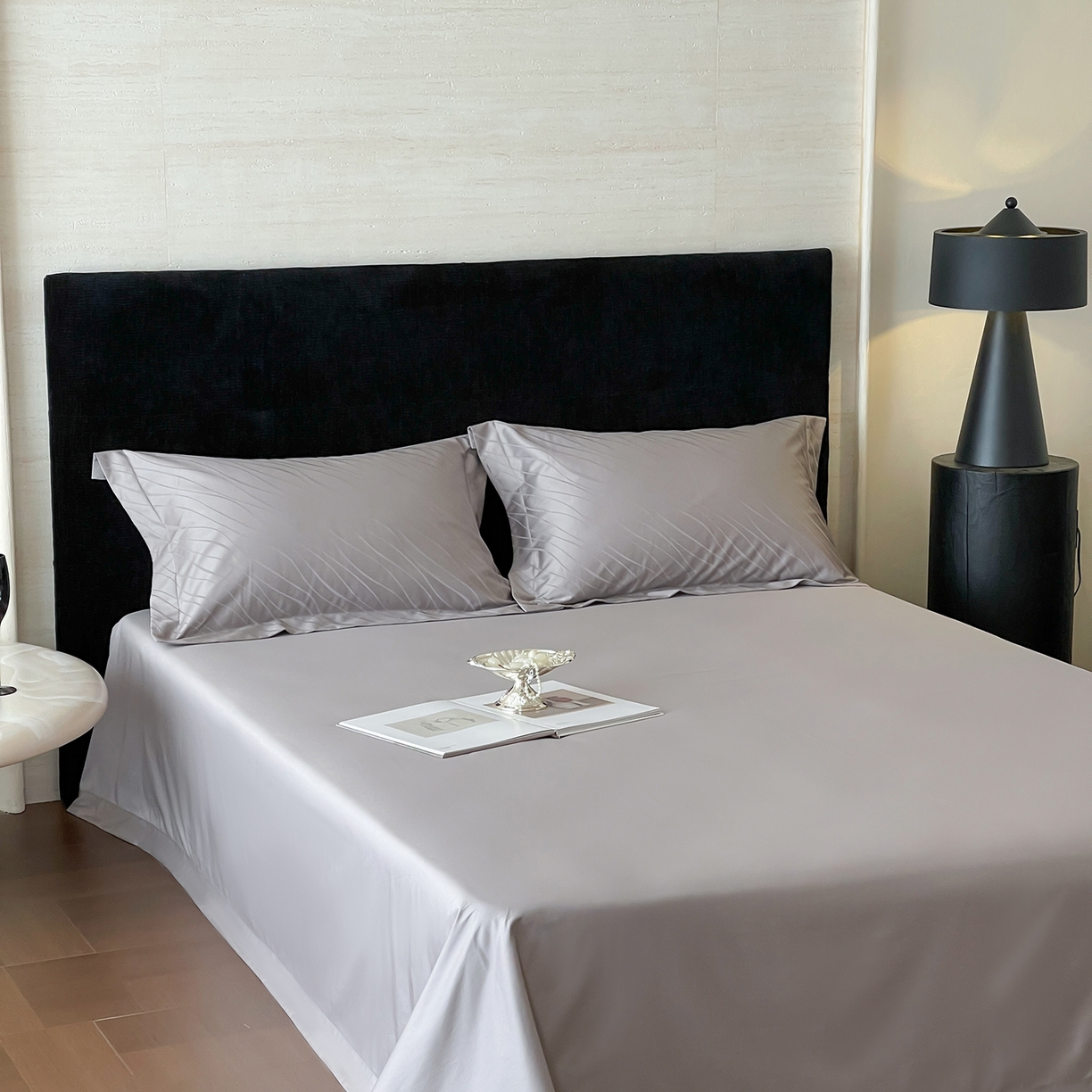 91家纺网 家纺一手货源 找家纺 栩裕纺织 2025新款长绒棉提花最新款单品 布兰卡-高级灰