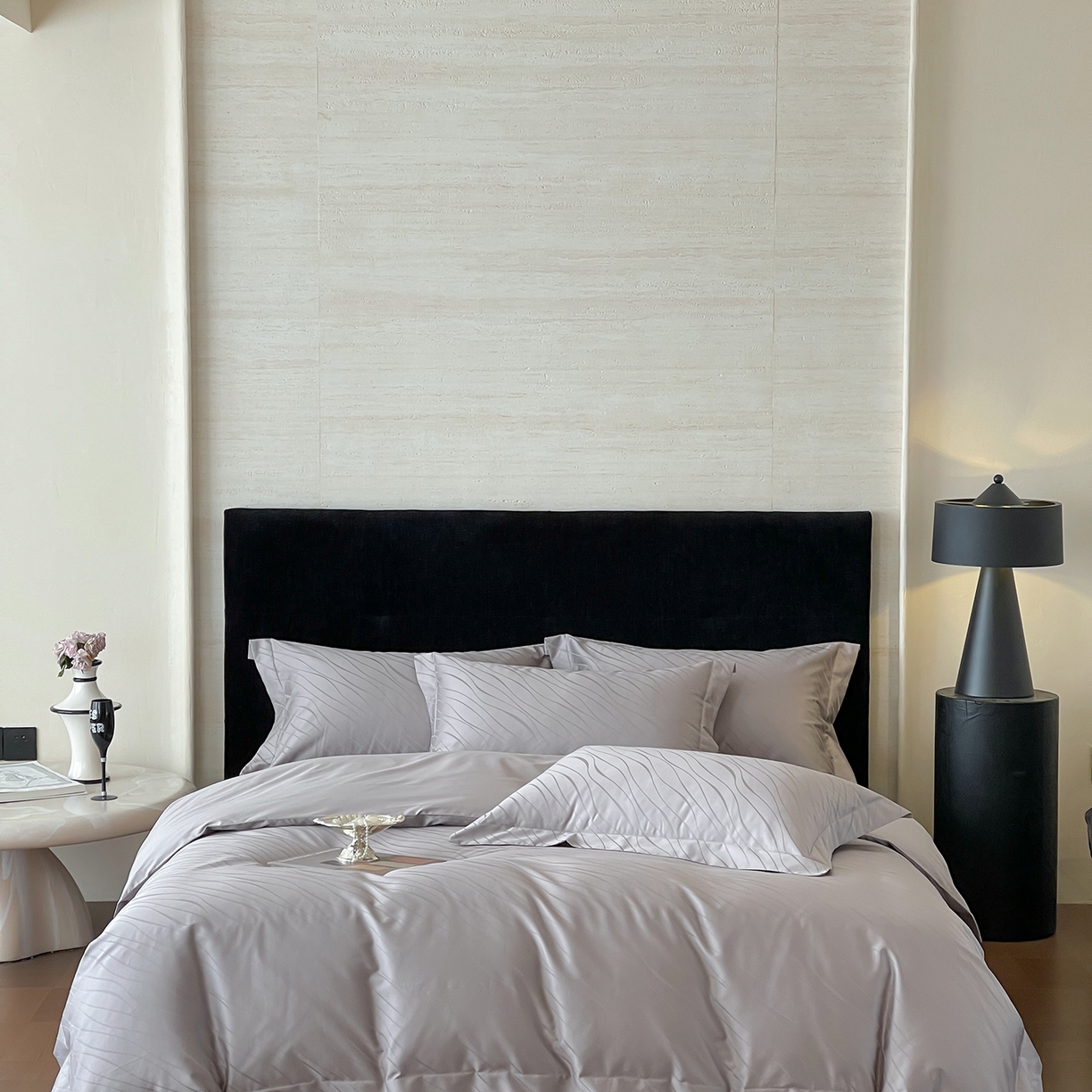 91家纺网 家纺一手货源 找家纺 栩裕纺织 2025新款长绒棉提花最新款单品 布兰卡-高级灰