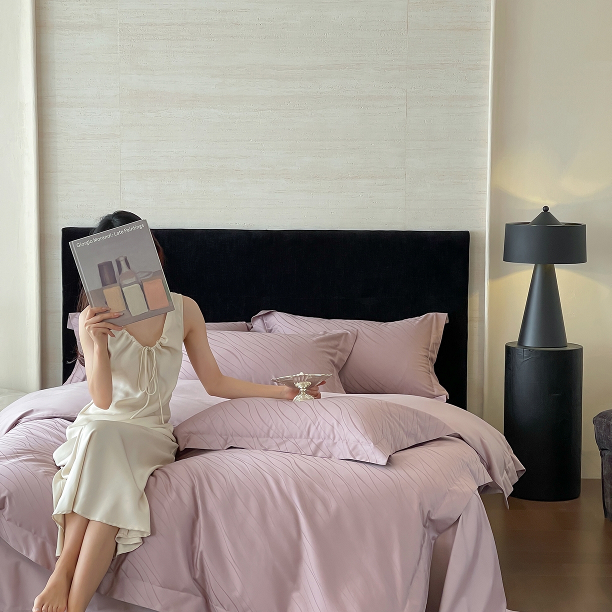 栩裕纺织 2025新款长绒棉提花最新款单品 布兰卡-莫奈紫