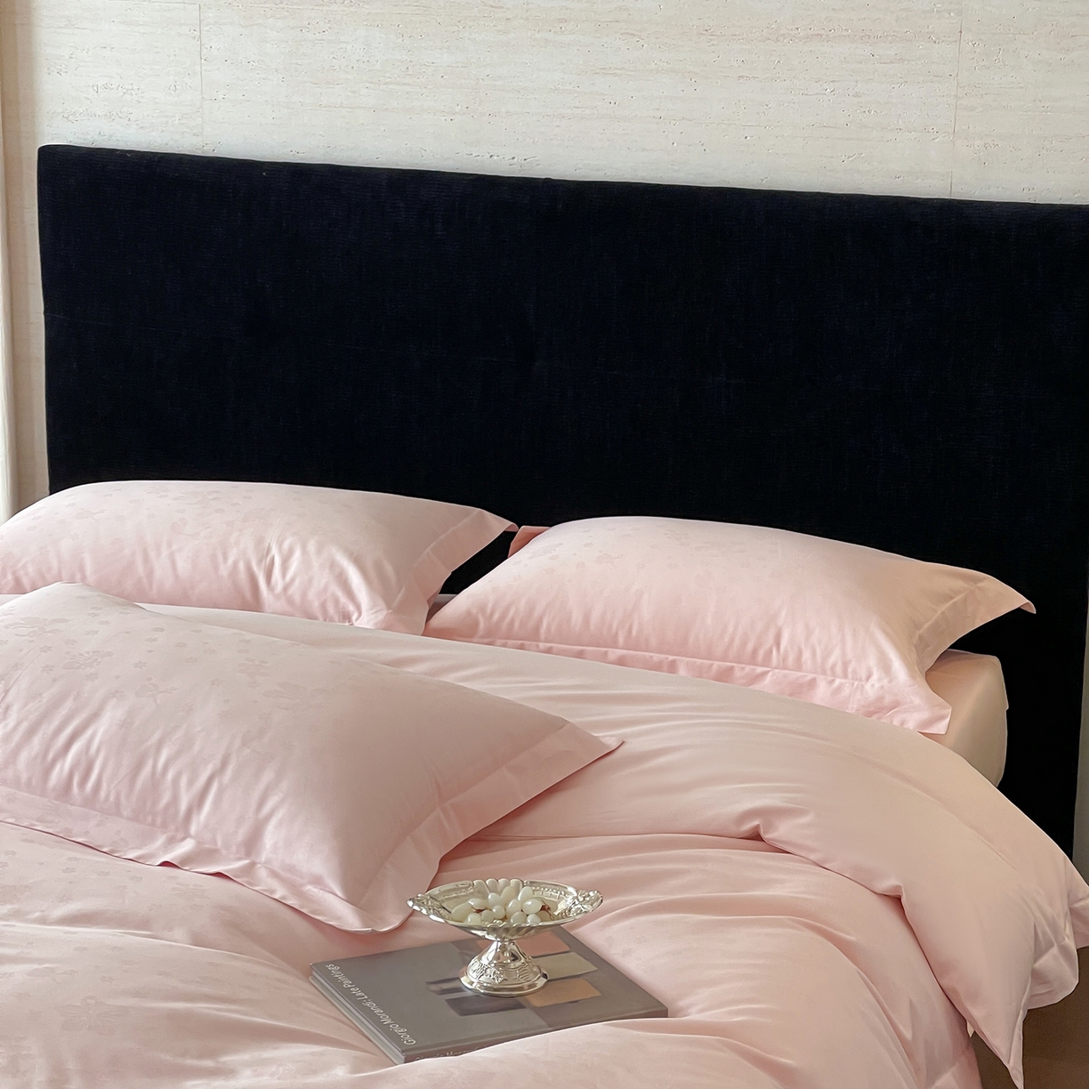 91家纺网 家纺一手货源 找家纺 栩裕纺织 2025新款长绒棉提花最新款单品 朵芙-仙桃粉