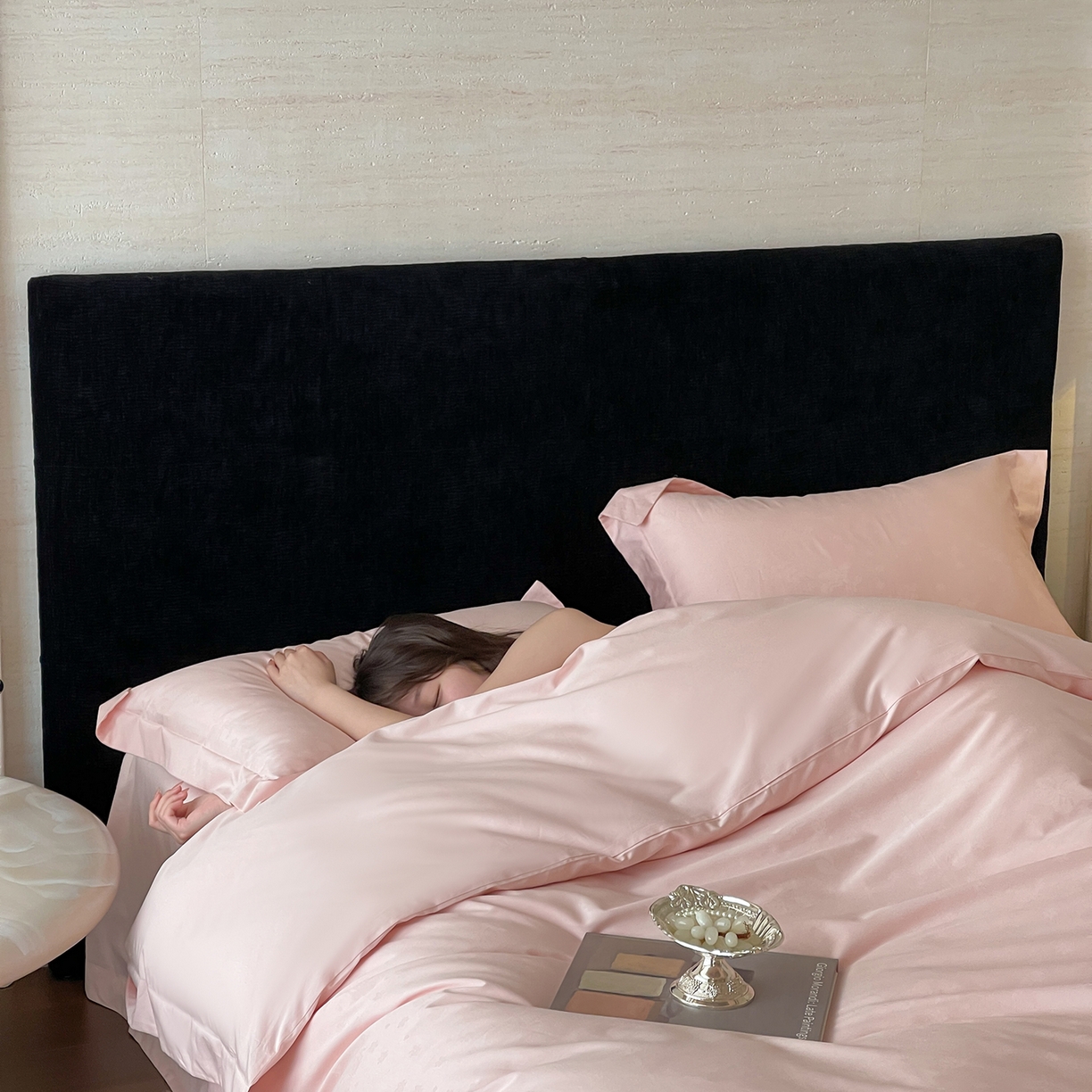 91家纺网 家纺一手货源 找家纺 栩裕纺织 2025新款长绒棉提花最新款单品 朵芙-仙桃粉