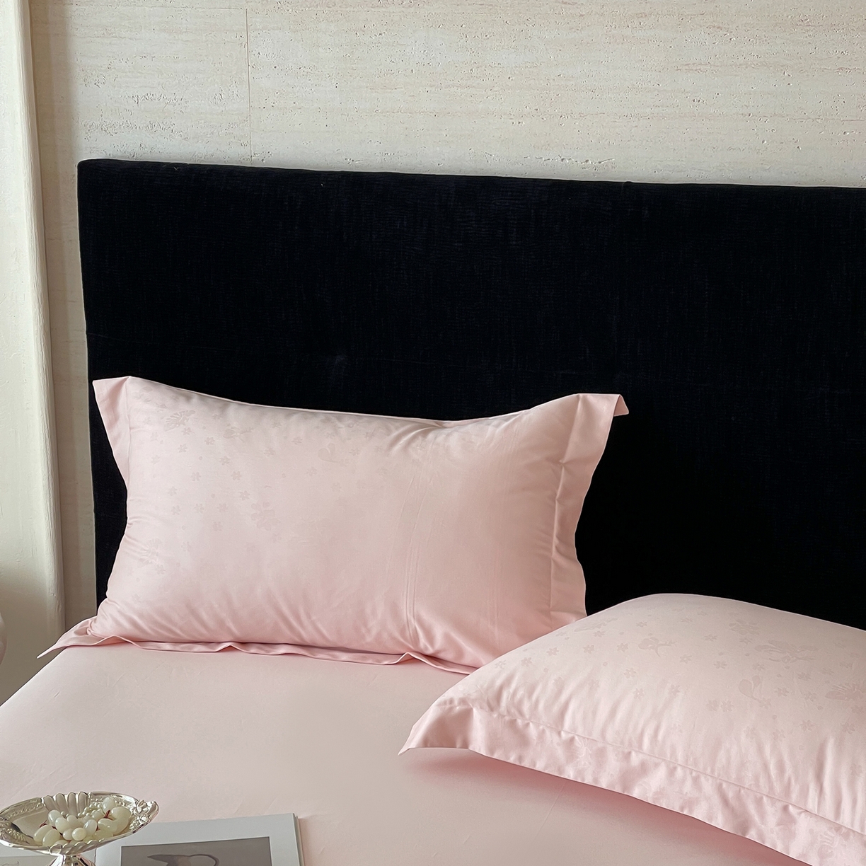 91家纺网 家纺一手货源 找家纺 栩裕纺织 2025新款长绒棉提花最新款单品 朵芙-仙桃粉