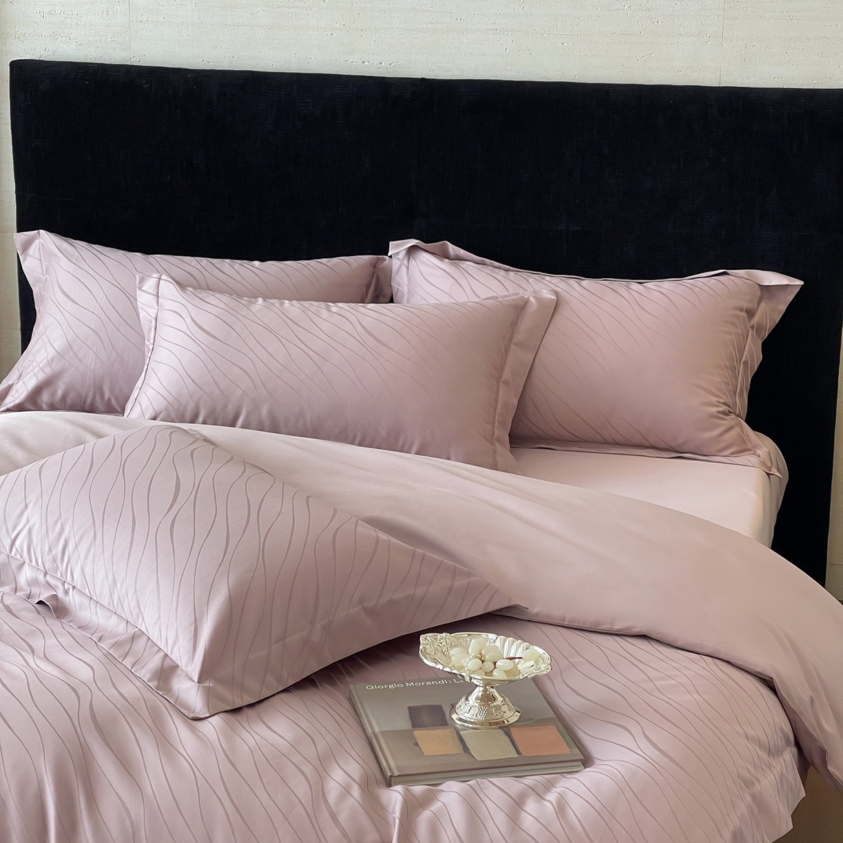 91家纺网 家纺一手货源 找家纺 栩裕纺织 2025新款长绒棉提花最新款单品四件套 布兰卡-莫奈紫