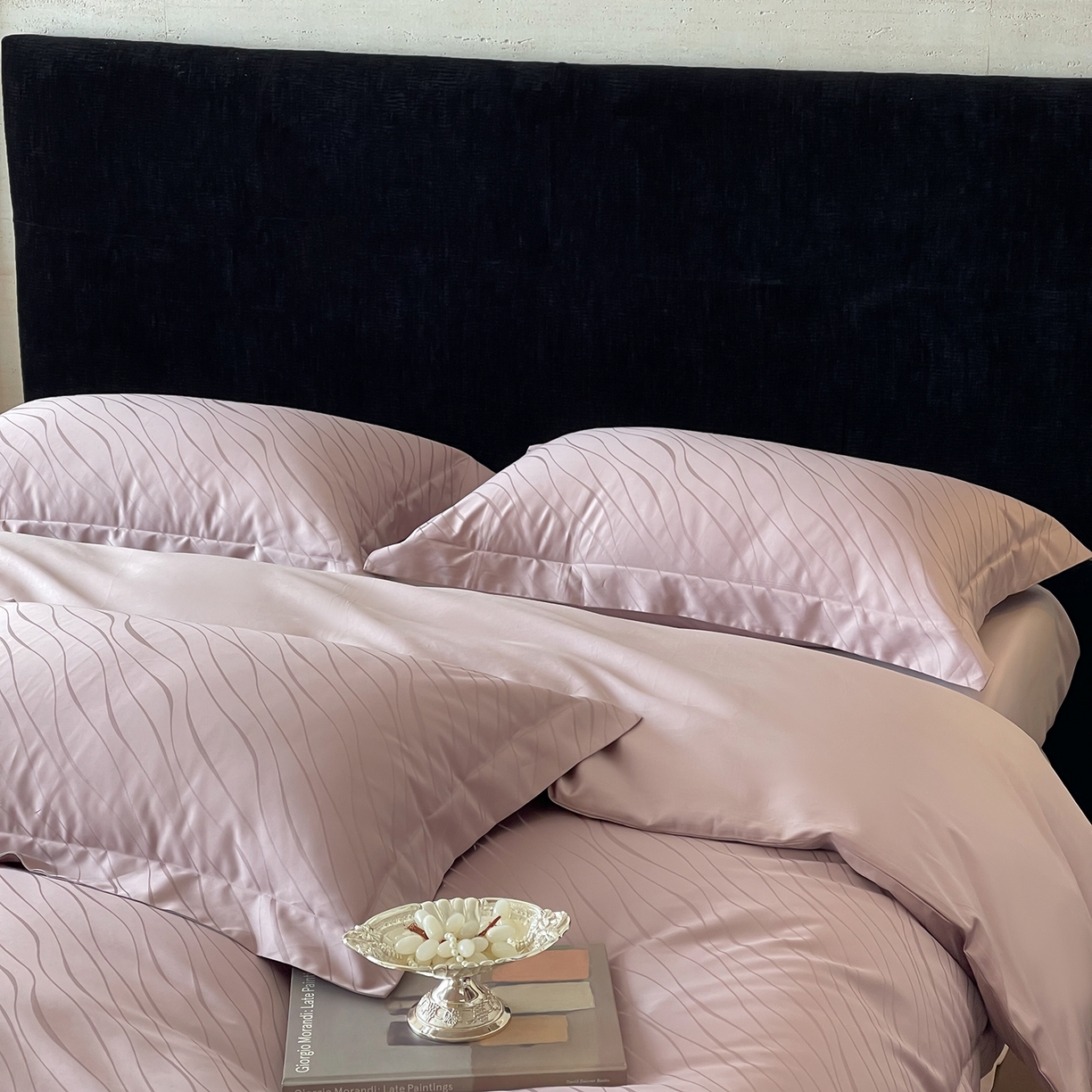 91家纺网 家纺一手货源 找家纺 栩裕纺织 2025新款长绒棉提花最新款单品四件套 布兰卡-莫奈紫