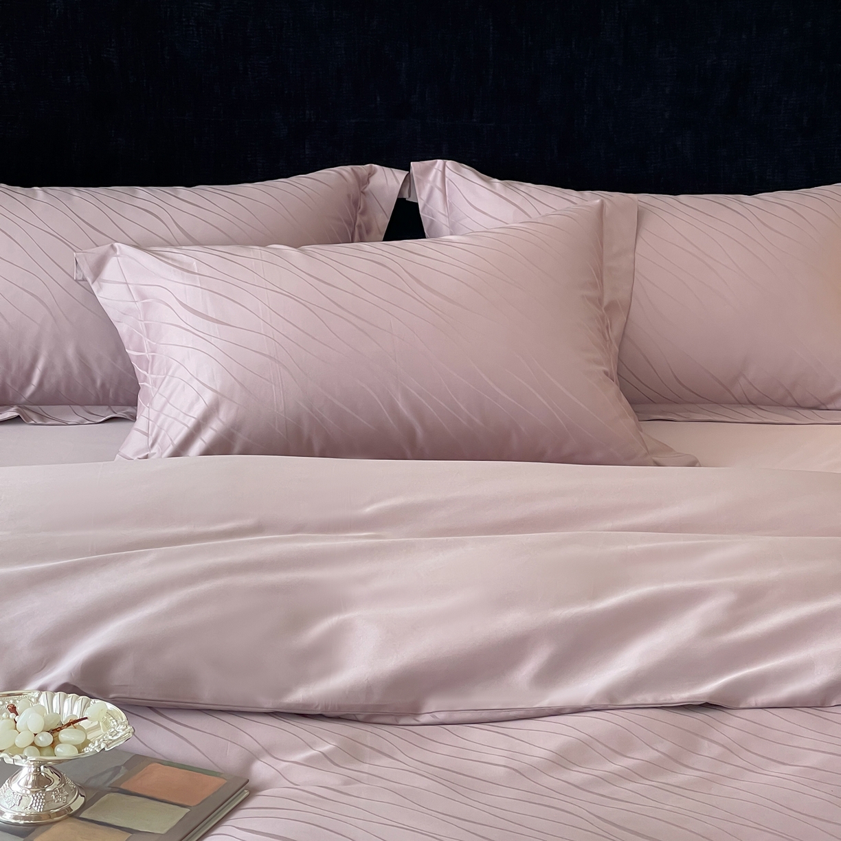 91家纺网 家纺一手货源 找家纺 栩裕纺织 2025新款长绒棉提花最新款单品四件套 布兰卡-莫奈紫