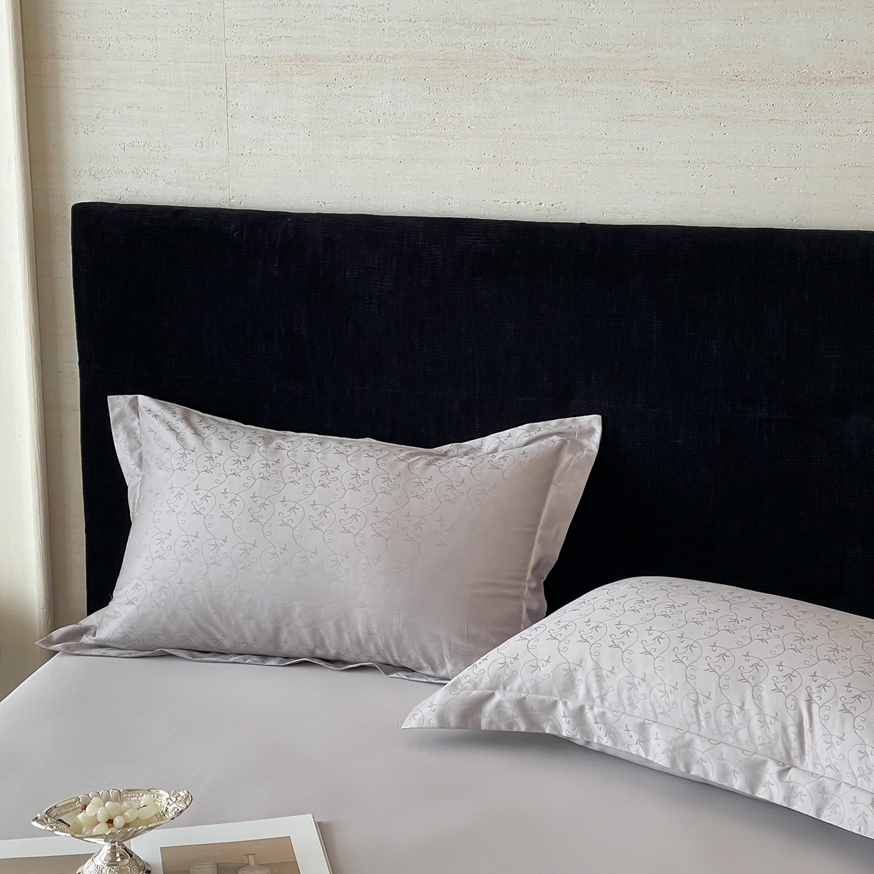 91家纺网 家纺一手货源 找家纺 栩裕纺织 2025新款长绒棉提花最新款单品 克洛伊-高级灰