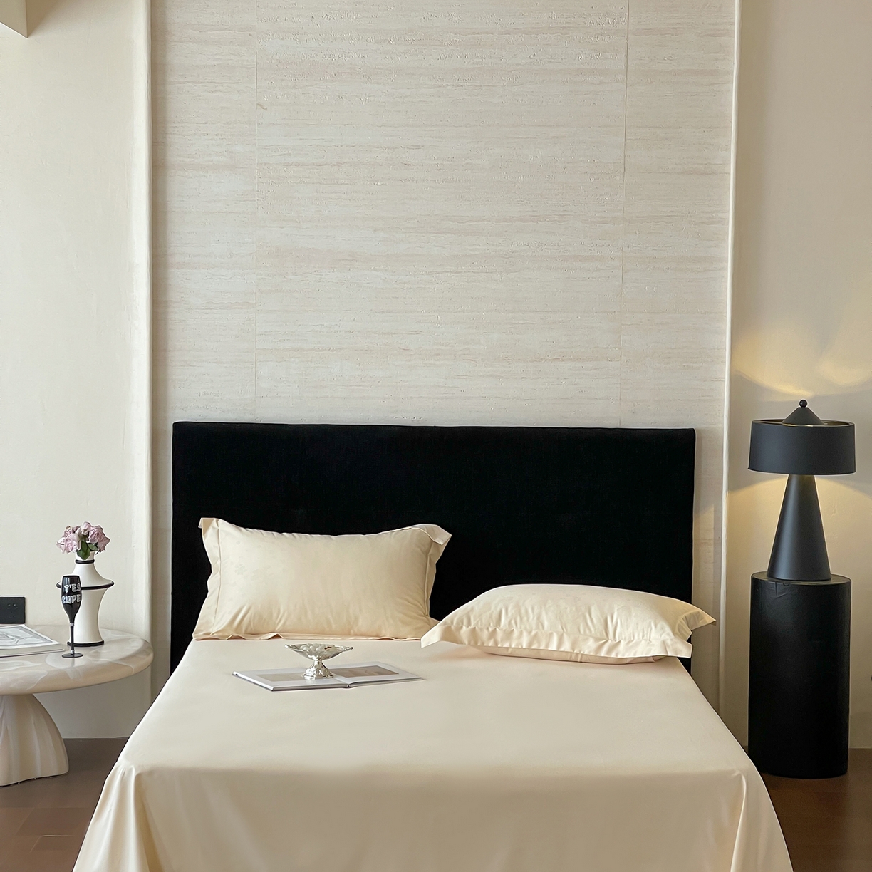 91家纺网 家纺一手货源 找家纺 栩裕纺织 2025新款长绒棉提花最新款单品四件套 朵芙-浅香槟