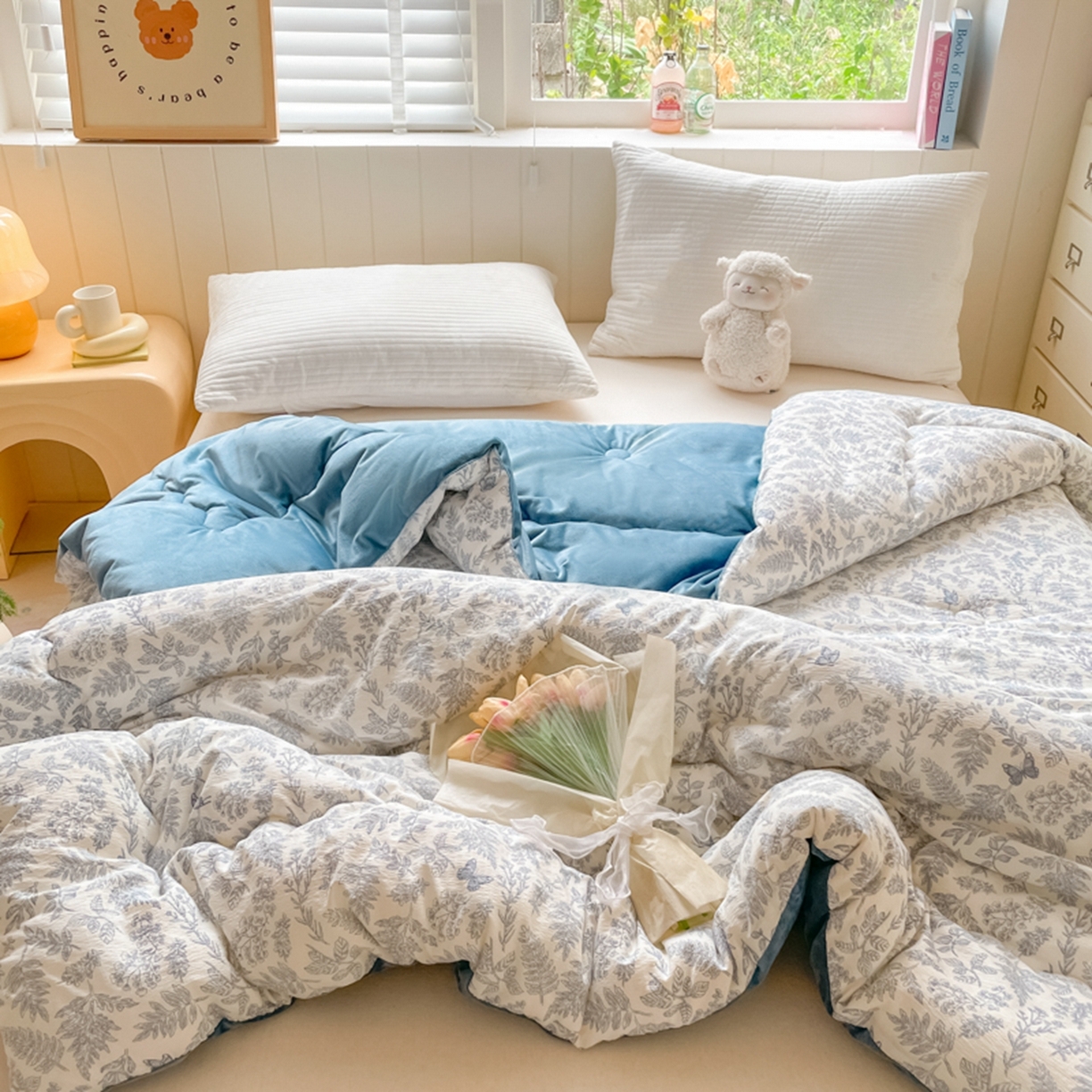 91家纺网 家纺一手货源 找家纺 （总）老帅的工厂店 2025新款A类云感懒人冬季一体被被子被芯床盖四件套