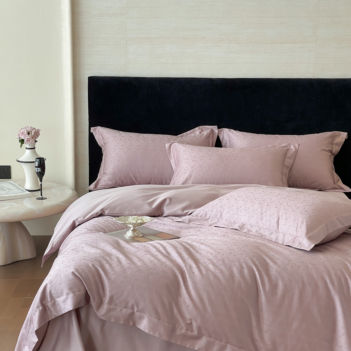 91家纺网 家纺一手货源 找家纺 栩裕纺织 2025新款长绒棉提花最新款单品 克洛伊-莫奈紫