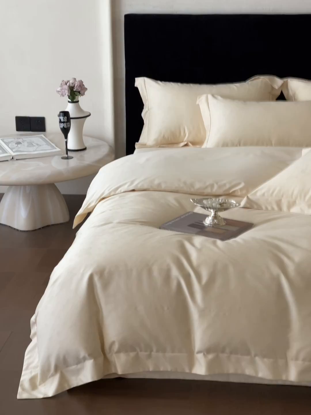 91家纺网 家纺一手货源 找家纺 栩裕纺织 2025新款长绒棉提花最新款单品四件套 朵芙-浅香槟