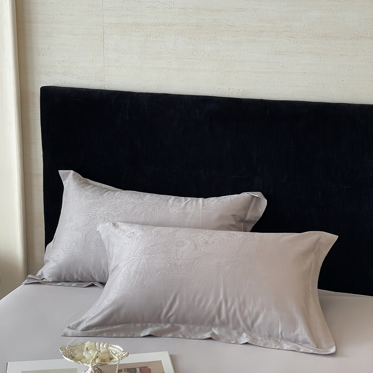 91家纺网 家纺一手货源 找家纺 栩裕纺织 2026新款长绒棉提花最新款单品 洛园-高级灰