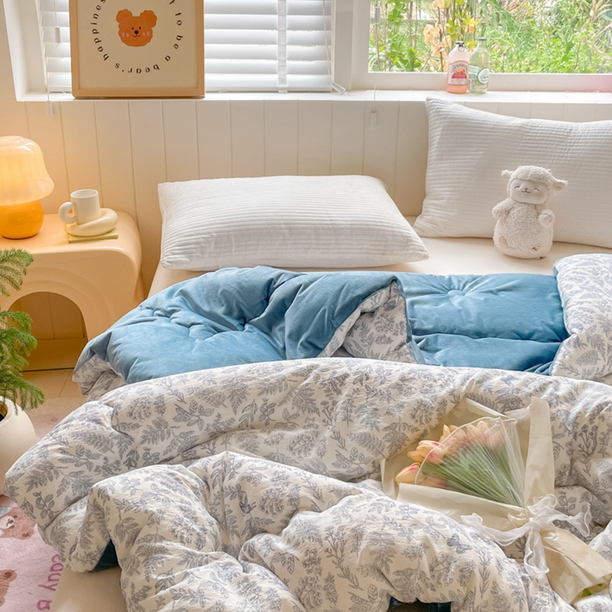 91家纺网 家纺一手货源 找家纺 （总）老帅的工厂店 2025新款A类云感懒人冬季一体被被子被芯床盖四件套