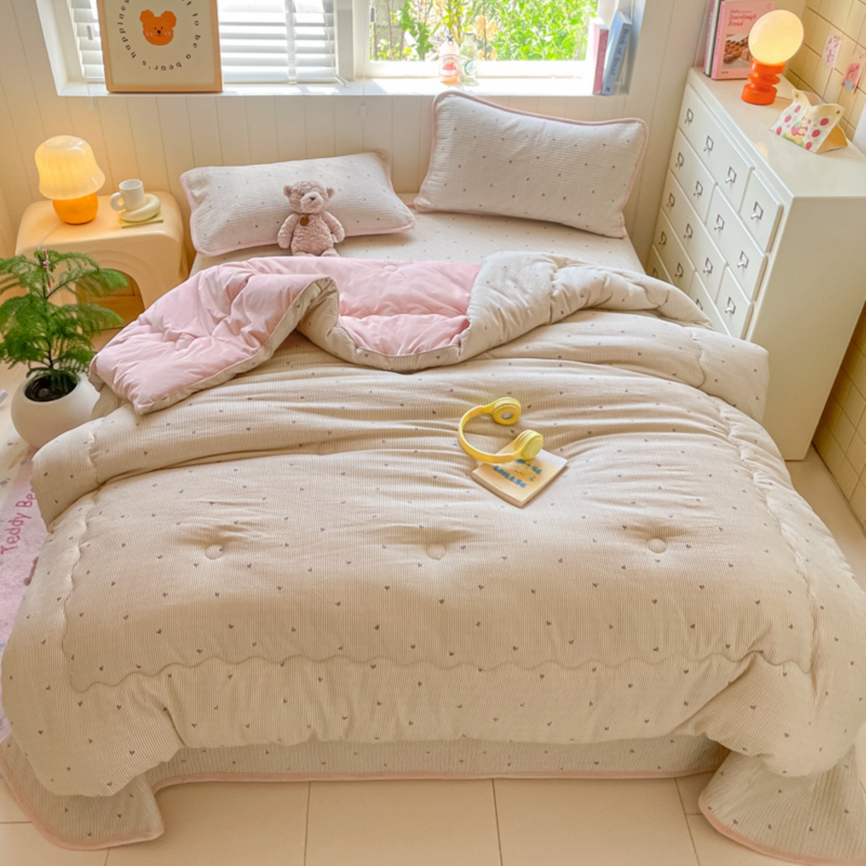 91家纺网 家纺一手货源 找家纺 老帅的工厂店 2025新款A类云感懒人冬季一体被被子被芯床盖四件套 心动