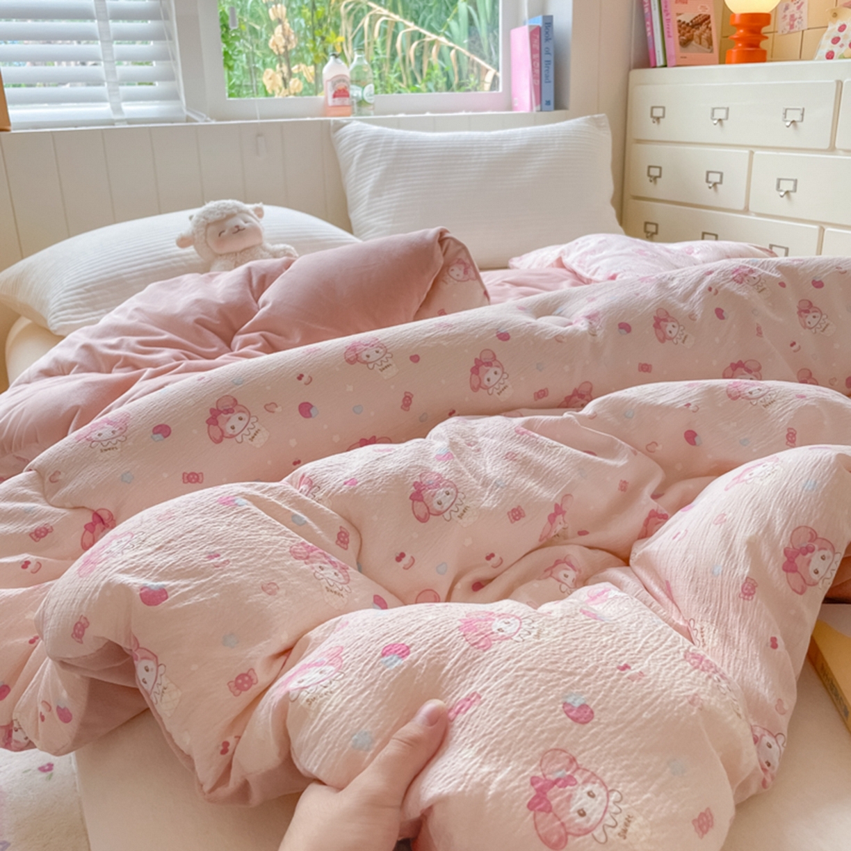 91家纺网 家纺一手货源 找家纺 老帅的工厂店 2025新款A类云感懒人冬季一体被被子被芯床盖四件套 小美