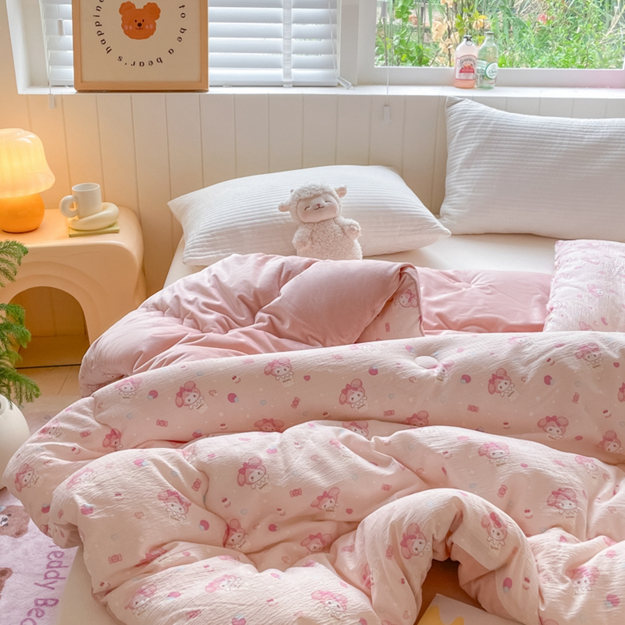 91家纺网 家纺一手货源 找家纺 老帅的工厂店 2025新款A类云感懒人冬季一体被被子被芯床盖四件套 小美