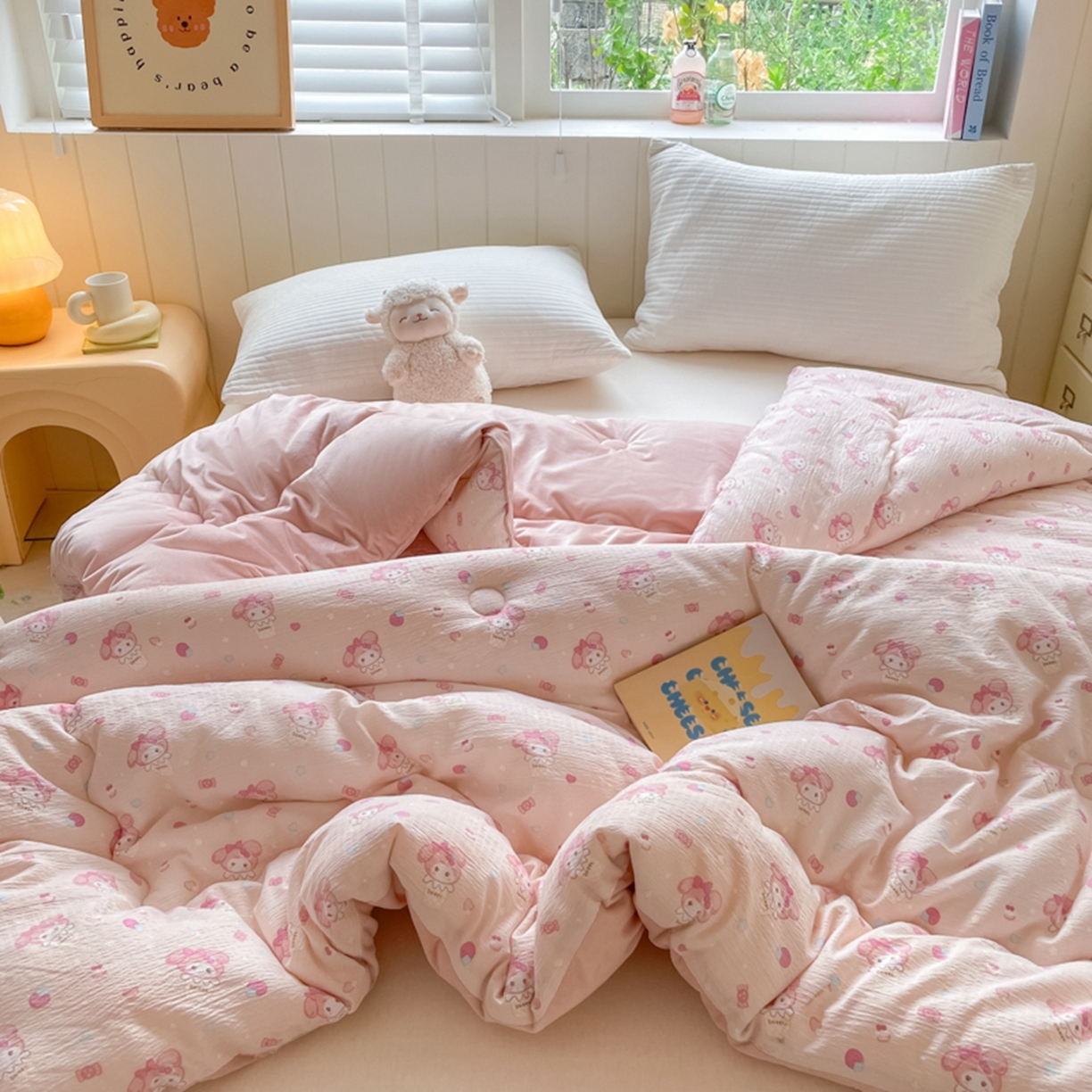 91家纺网 家纺一手货源 找家纺 老帅的工厂店 2025新款A类云感懒人冬季一体被被子被芯床盖四件套 小美