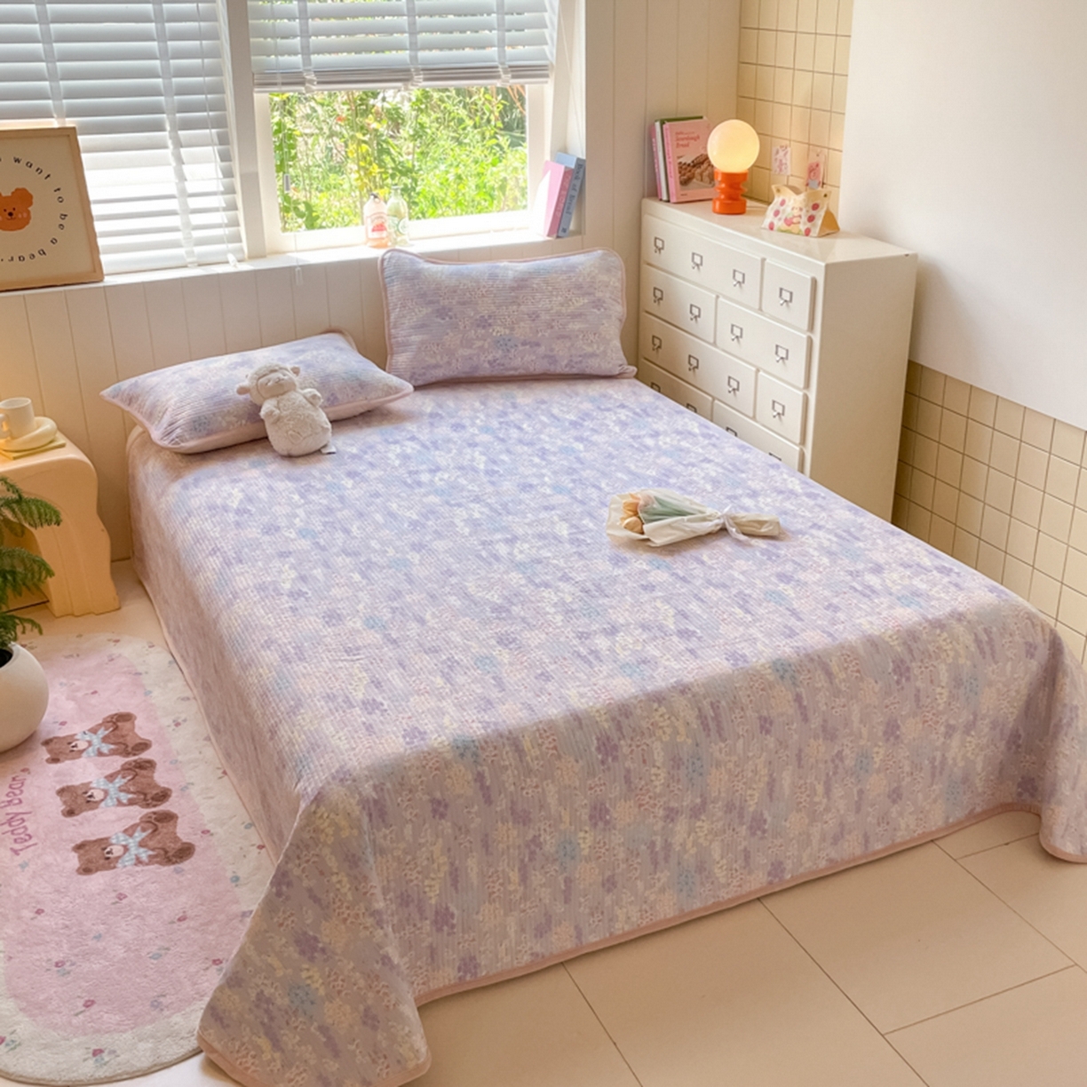 91家纺网 家纺一手货源 找家纺 老帅的工厂店 2025新款A类云感懒人冬季一体被被子被芯床盖四件套 晚香