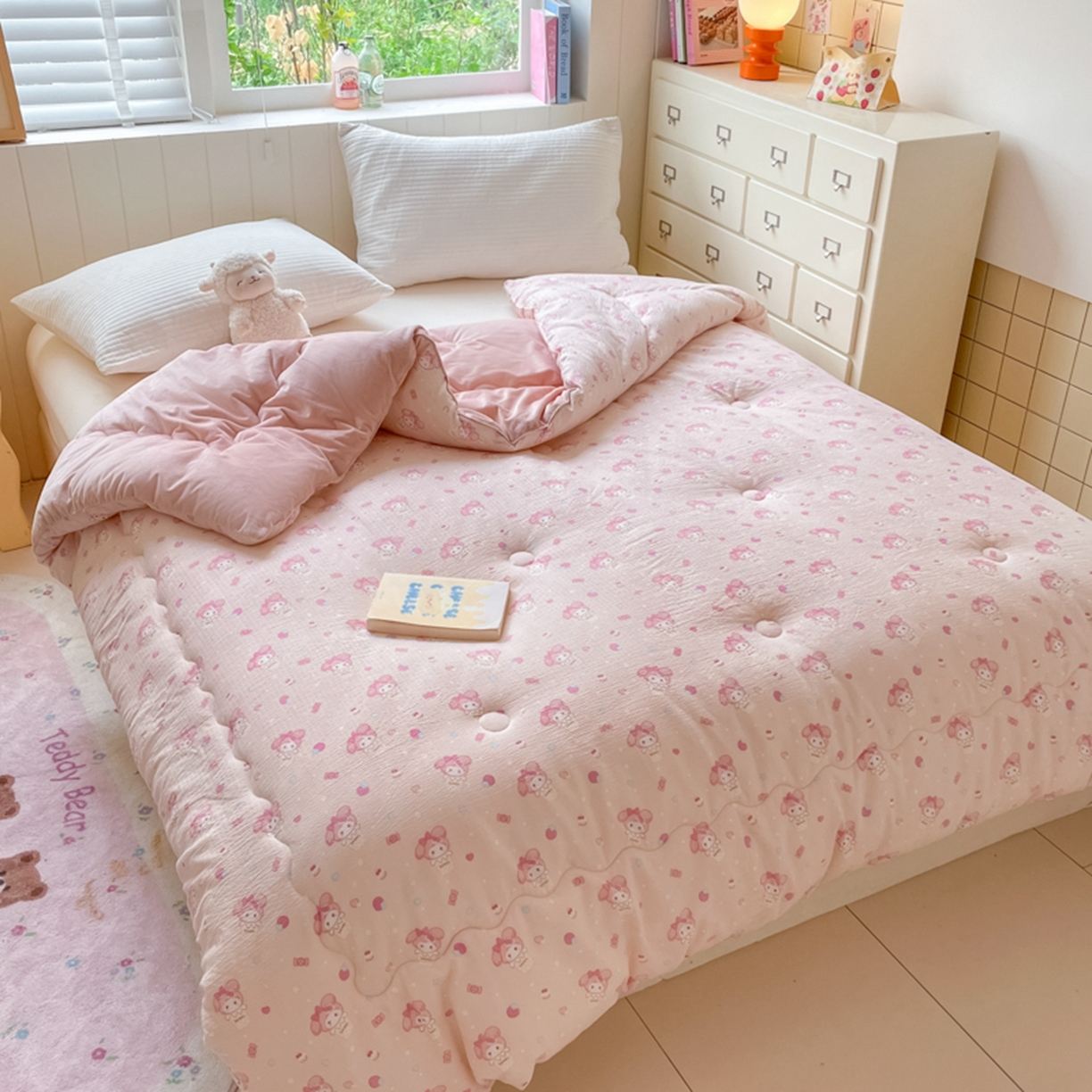 91家纺网 家纺一手货源 找家纺 老帅的工厂店 2025新款A类云感懒人冬季一体被被子被芯床盖四件套 小美