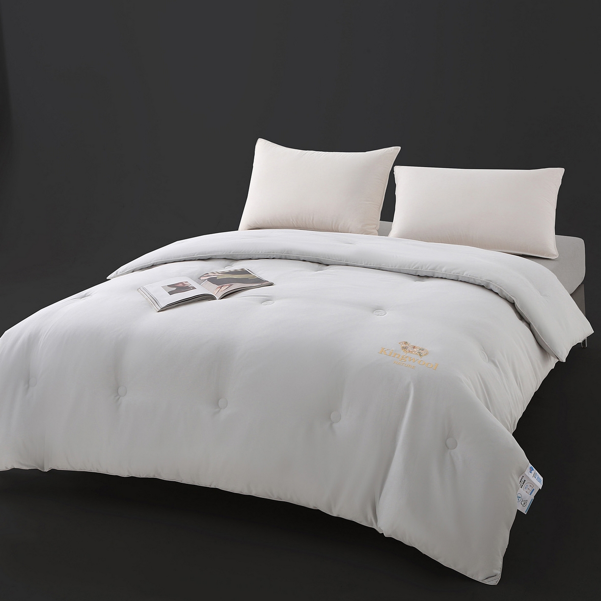 91家纺网 家纺一手货源 找家纺 薇玛仕 2025新款80支天雪棉全棉纯棉澳洲羊毛被冬被被子被芯 皓月灰