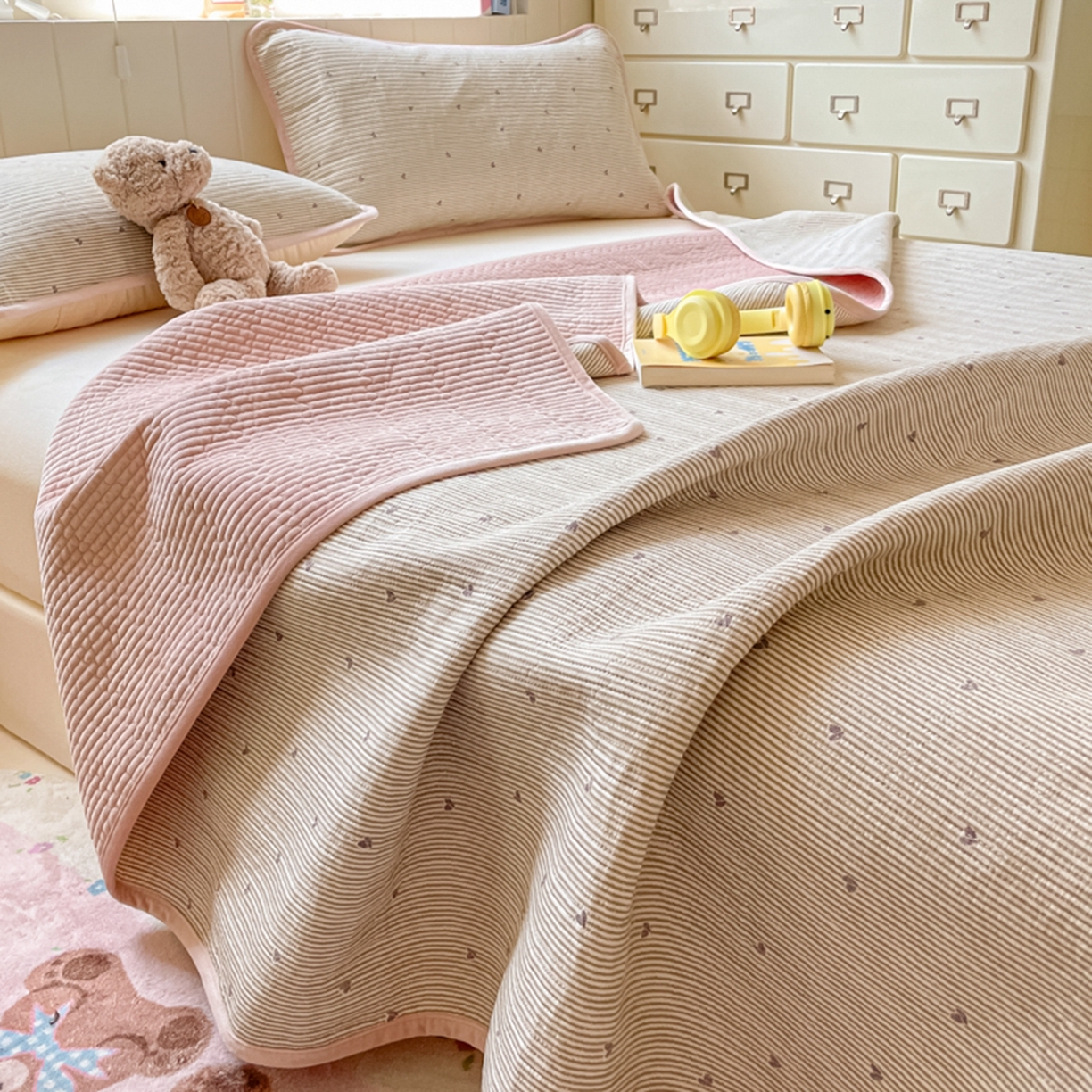 91家纺网 家纺一手货源 找家纺 老帅的工厂店 2025新款A类云感懒人冬季一体被被子被芯床盖四件套 心动