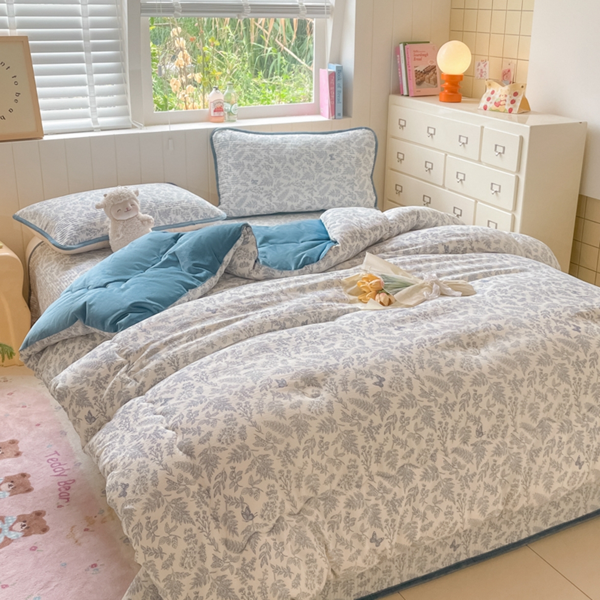 91家纺网 家纺一手货源 找家纺 老帅的工厂店 2025新款A类云感懒人冬季一体被被子被芯床盖四件套 芳草