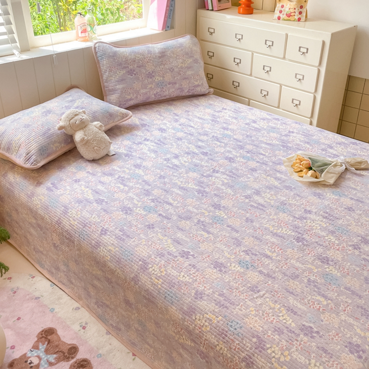 91家纺网 家纺一手货源 找家纺 老帅的工厂店 2025新款A类云感懒人冬季一体被被子被芯床盖四件套 晚香