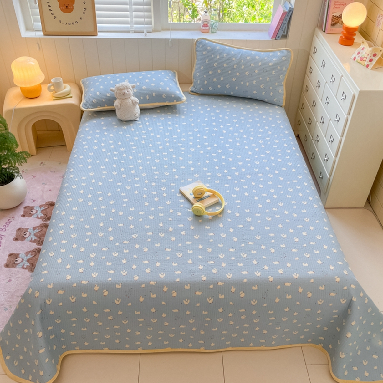 91家纺网 家纺一手货源 找家纺 老帅的工厂店 2025新款A类云感懒人冬季一体被被子被芯床盖四件套 加油丫