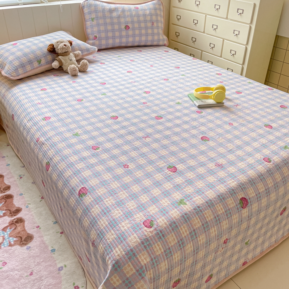 91家纺网 家纺一手货源 找家纺 老帅的工厂店 2025新款A类云感懒人冬季一体被被子被芯床盖四件套 莓有烦恼