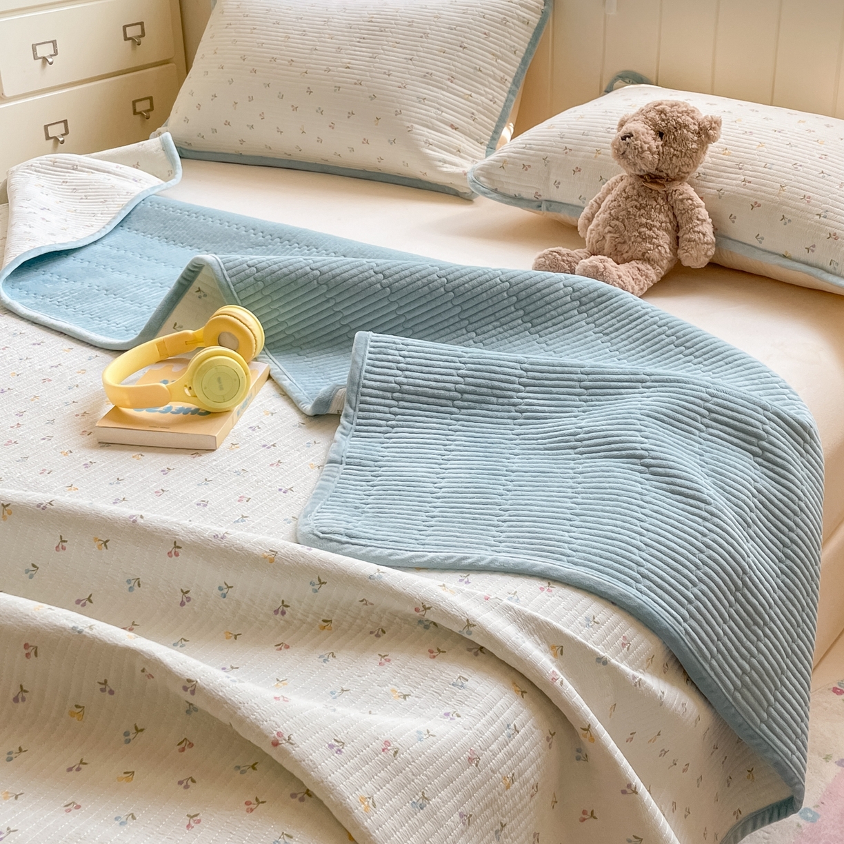 91家纺网 家纺一手货源 找家纺 老帅的工厂店 2025新款A类云感懒人冬季一体被被子被芯床盖四件套 樱桃味