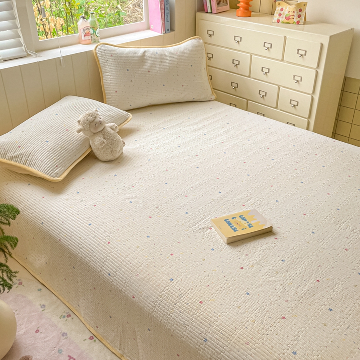 91家纺网 家纺一手货源 找家纺 老帅的工厂店 2025新款A类云感懒人冬季一体被被子被芯床盖四件套 奶油波波