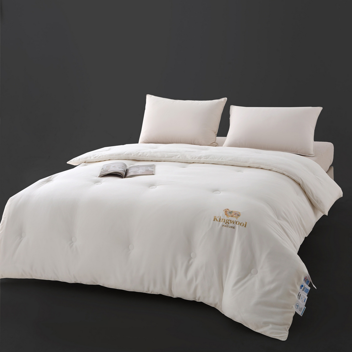 91家纺网 家纺一手货源 找家纺 薇玛仕 2025新款80支天雪棉全棉纯棉澳洲羊毛被冬被被子被芯 珍珠白