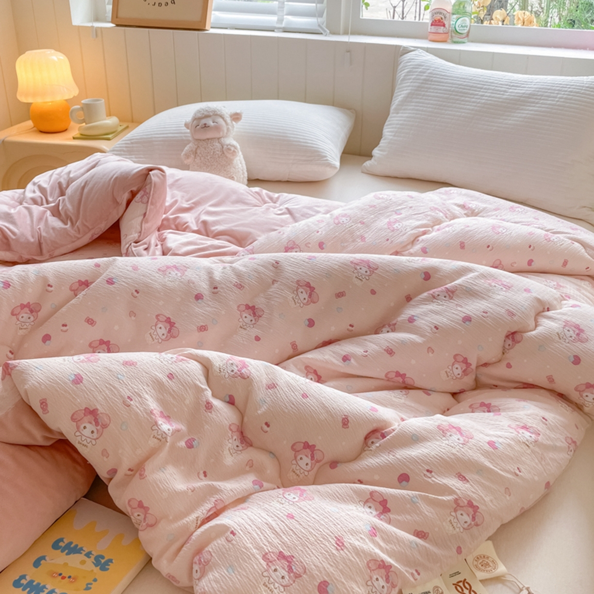 91家纺网 家纺一手货源 找家纺 老帅的工厂店 2025新款A类云感懒人冬季一体被被子被芯床盖四件套 小美