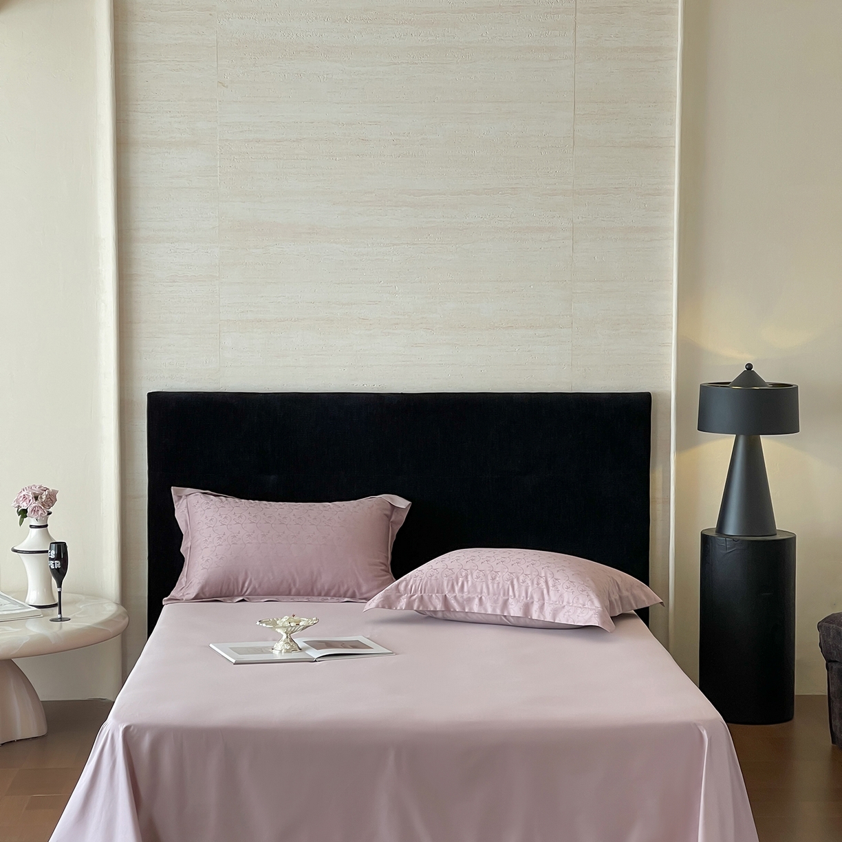 91家纺网 家纺一手货源 找家纺 栩裕纺织 2025新款长绒棉提花最新款单品四件套 克洛伊-莫奈紫