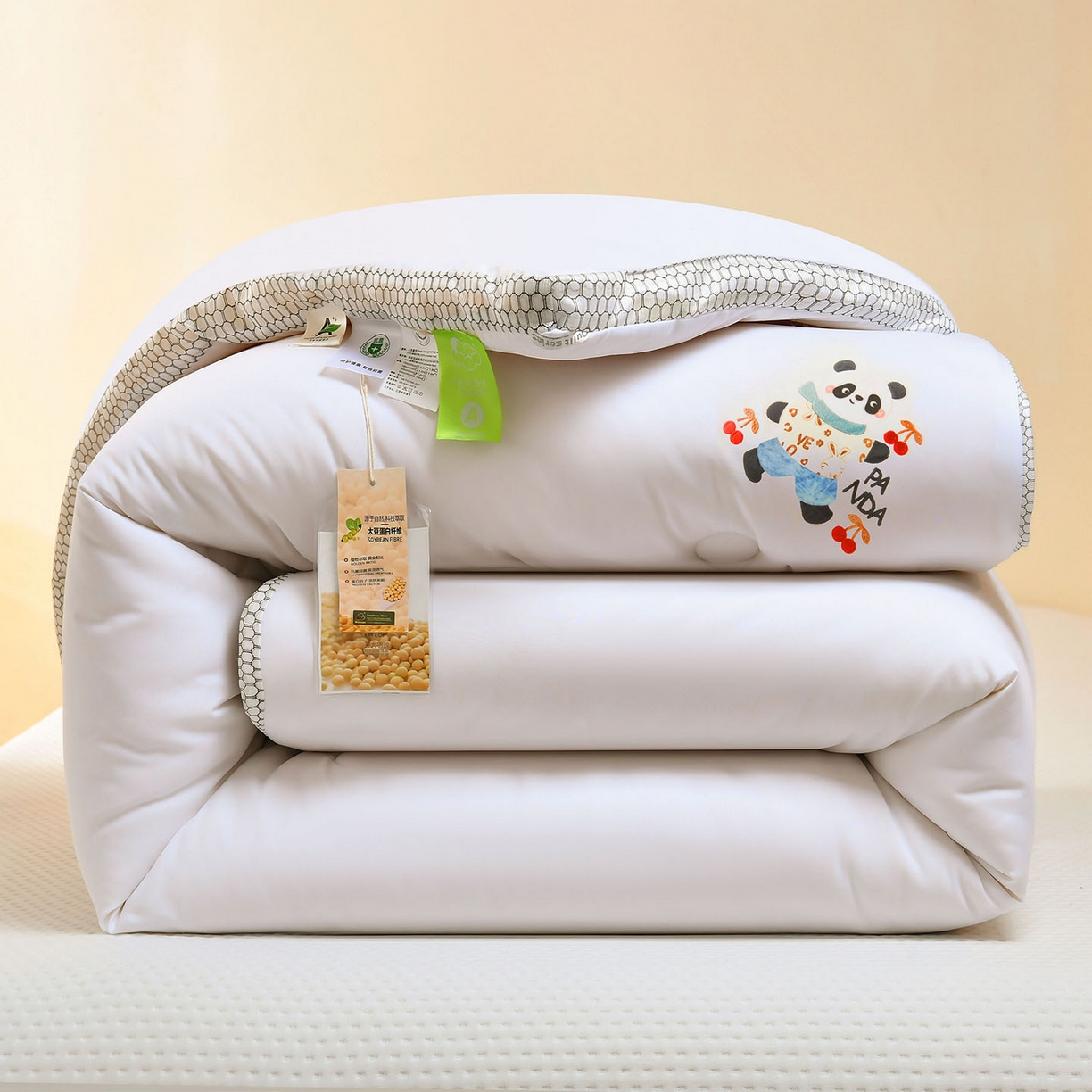 （总）瑶瑶家居 2025新款立体毛巾绣七孔被大豆纤维被被子被芯