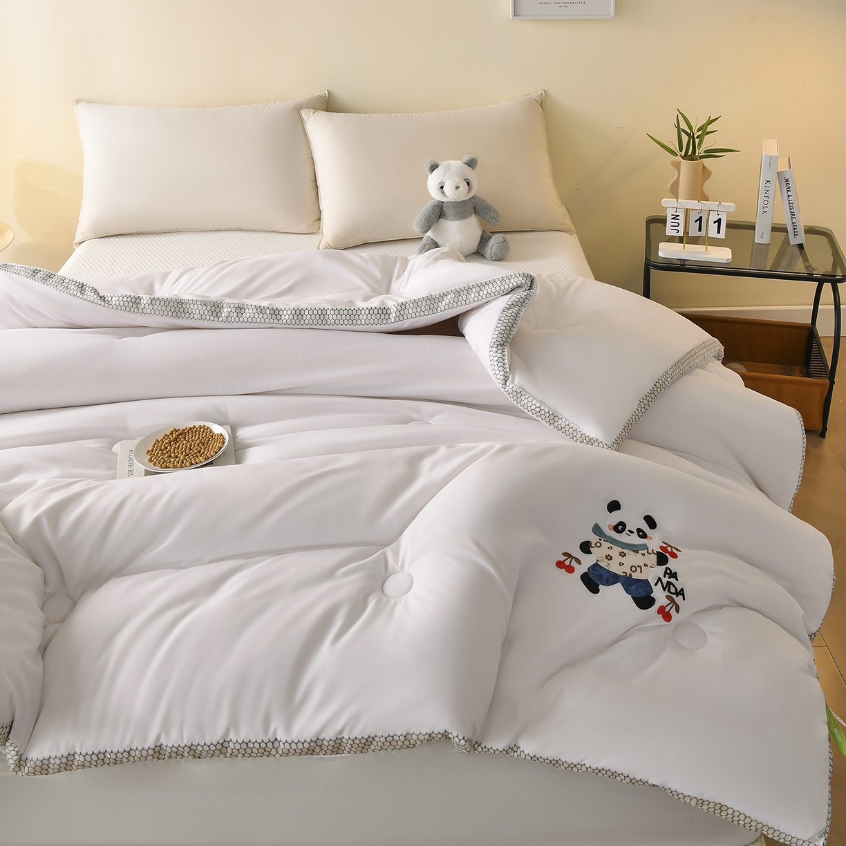 91家纺网 家纺一手货源 找家纺 （总）瑶瑶家居 2025新款立体毛巾绣七孔被大豆纤维被被子被芯