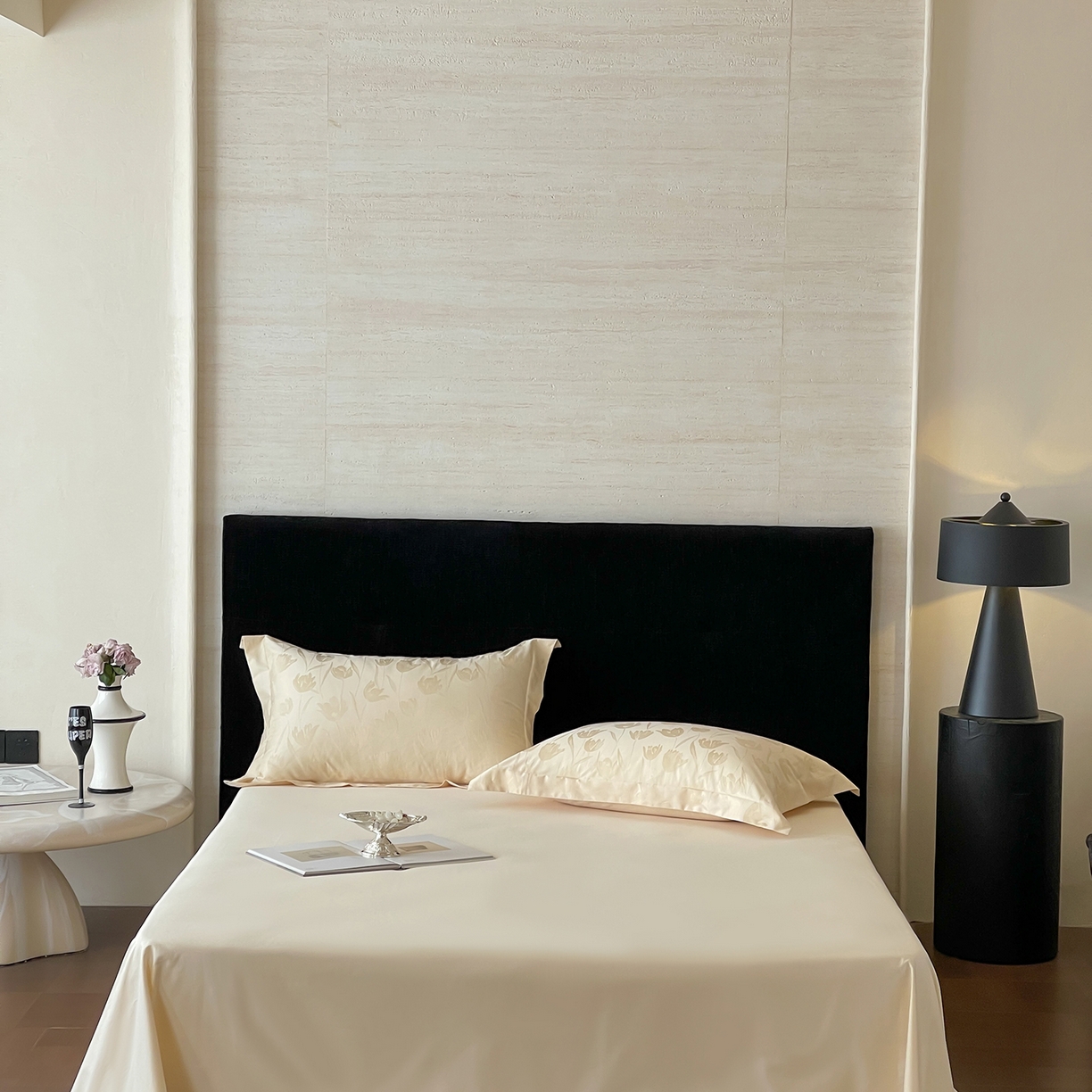 91家纺网 家纺一手货源 找家纺 栩裕纺织 2025新款长绒棉提花最新款单品四件套 郁金香-浅香槟