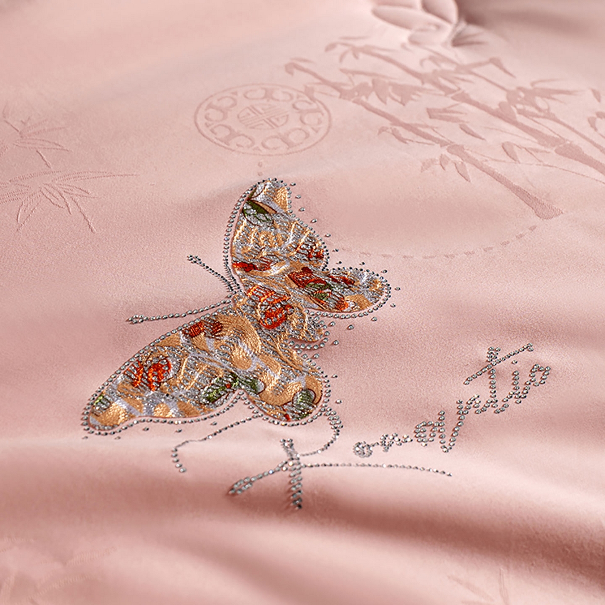 91家纺网 家纺一手货源 找家纺 薇玛仕 2025新款100支全棉纯棉大提花桑蚕丝被四季黄金蚕丝被子母被被子被芯蝶舞（特殊重量可以定做，联系客服。定制款不退不换） 蝶舞-粉玉