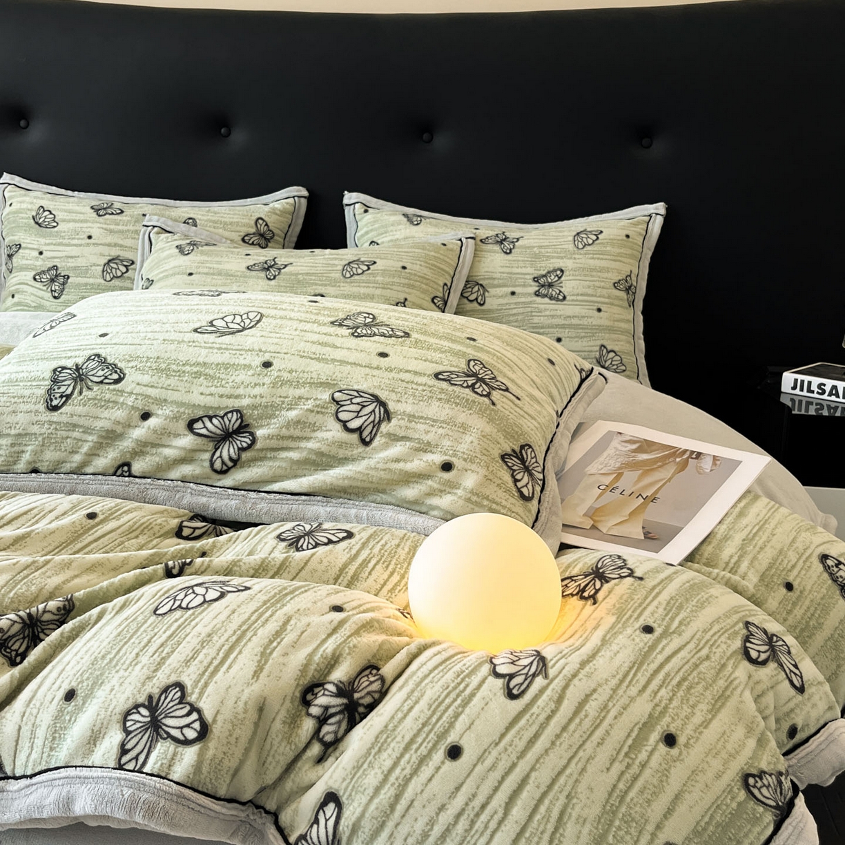 91家纺网 家纺一手货源 找家纺 金麦家纺 2025新款雕花牛奶绒工艺蝴蝶款四件套 蝴蝶-绿