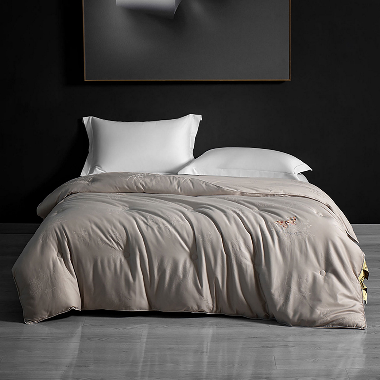 91家纺网 家纺一手货源 找家纺 薇玛仕 2025新款100支全棉纯棉大提花桑蚕丝被四季黄金蚕丝被子母被被子被芯蝶舞（特殊重量可以定做，联系客服。定制款不退不换） 蝶舞-雅灰